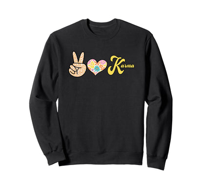 Leopard Peace Heart Karma Boho Sweatshirt - Trendy Graphic Men Women - T-Shirt, Sweatshirt, Hoodie