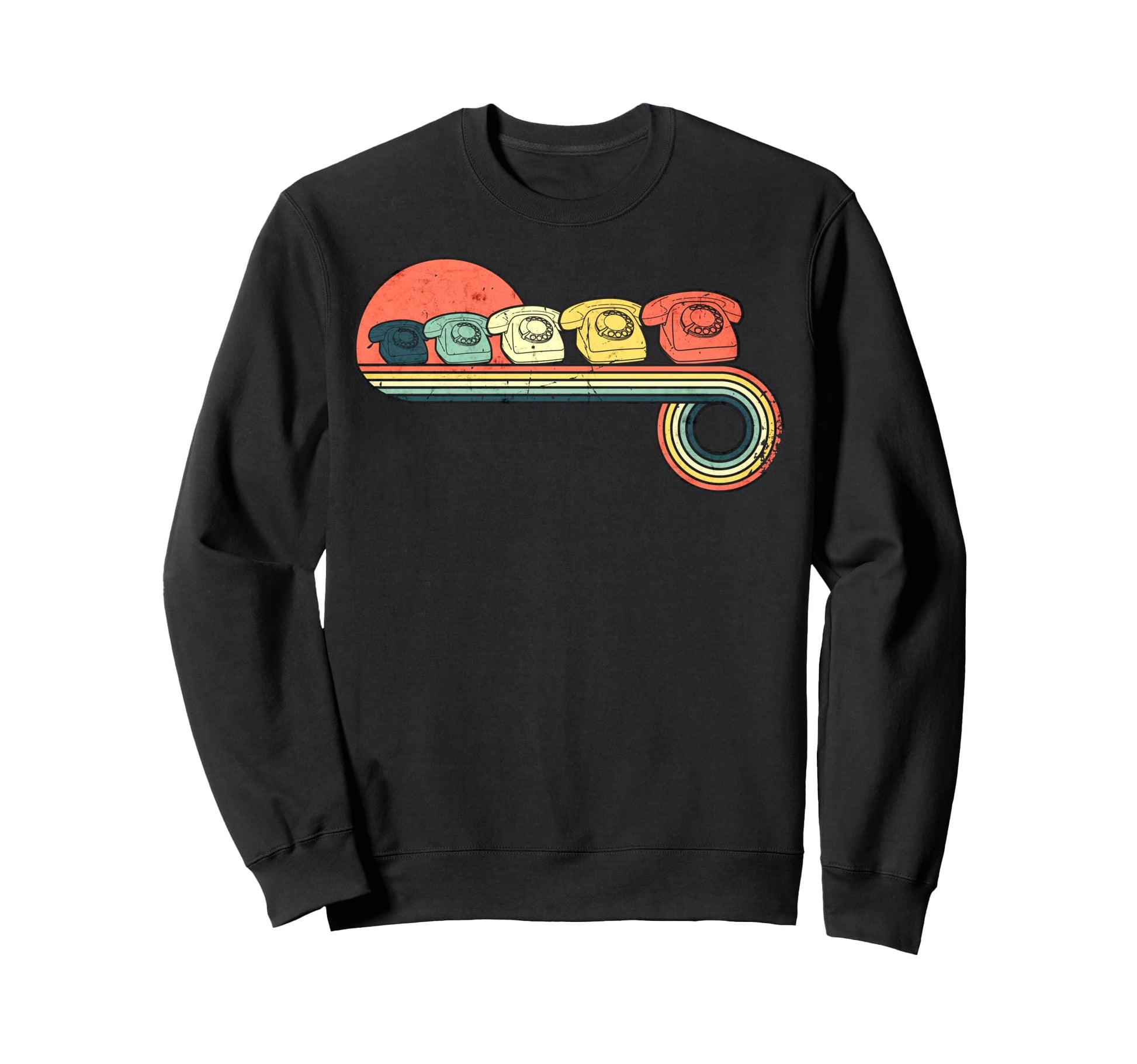 Phone Telephone Sunset Rainbow Sweatshirt - Trendy Graphic Unisex - T-Shirt, Sweatshirt, Hoodie