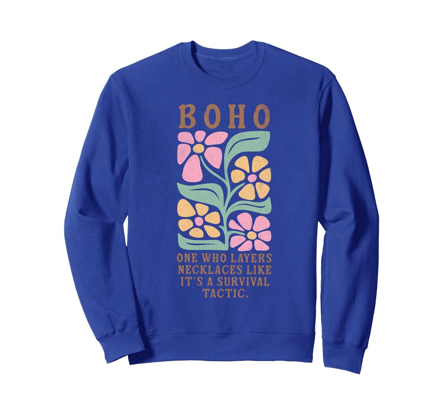 Womens Flowers Boho Boho Floral Sweatshirt - Minimalist Print for Adults - T-Shirt, Sweatshirt, Hoodie
