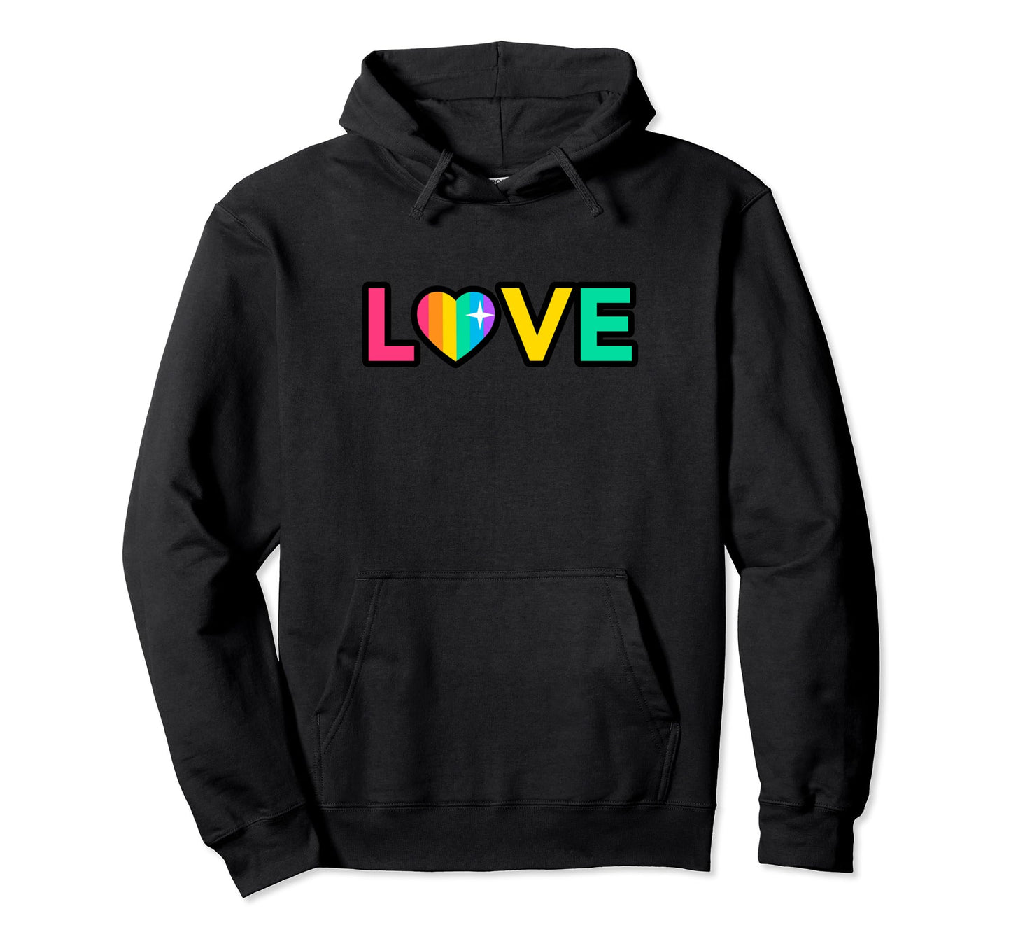 Love Rainbow Colors Groovy Hoodie - Minimalist Print Men Women - T-Shirt, Sweatshirt, Hoodie