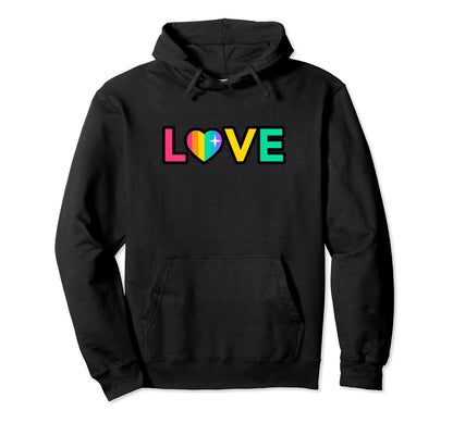 Love Rainbow Colors Groovy Hoodie - Minimalist Print Men Women - T-Shirt, Sweatshirt, Hoodie