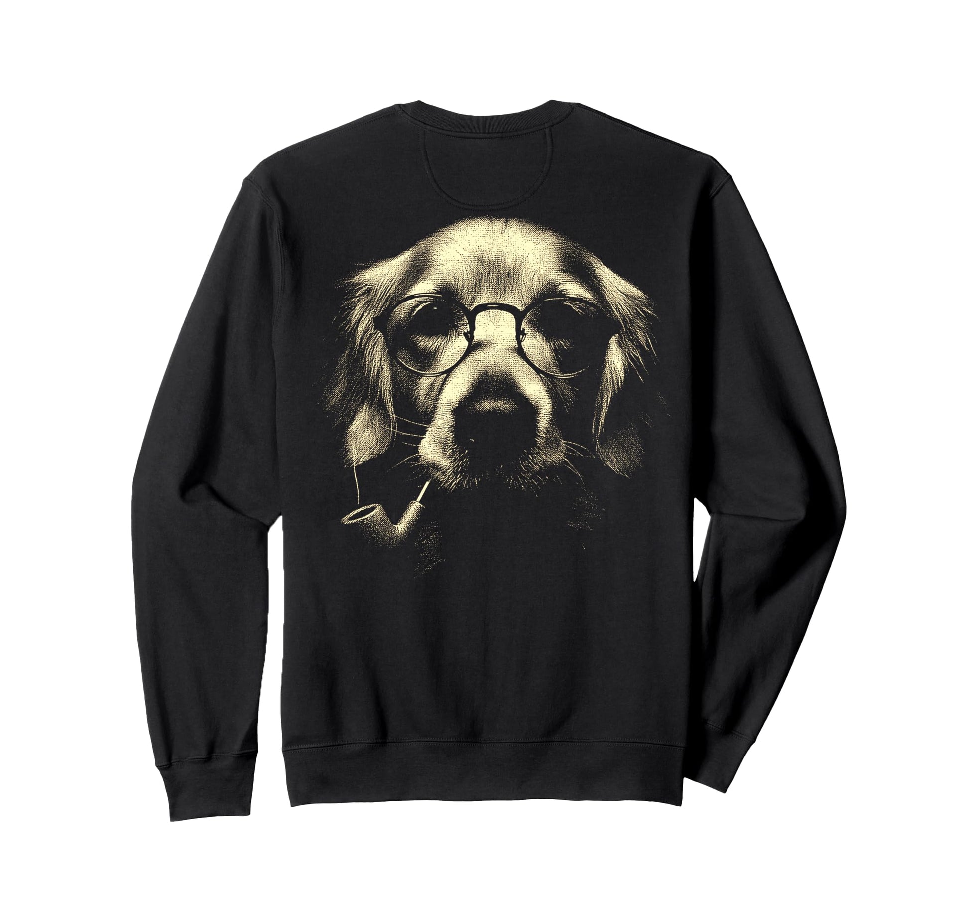 Golden Retriever Glasses Smoking Sweatshirt - Aesthetic Graphic Unisex - T-Shirt, Sweatshirt, Hoodie