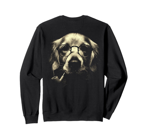Golden Retriever Glasses Smoking Sweatshirt - Aesthetic Graphic Unisex - T-Shirt, Sweatshirt, Hoodie
