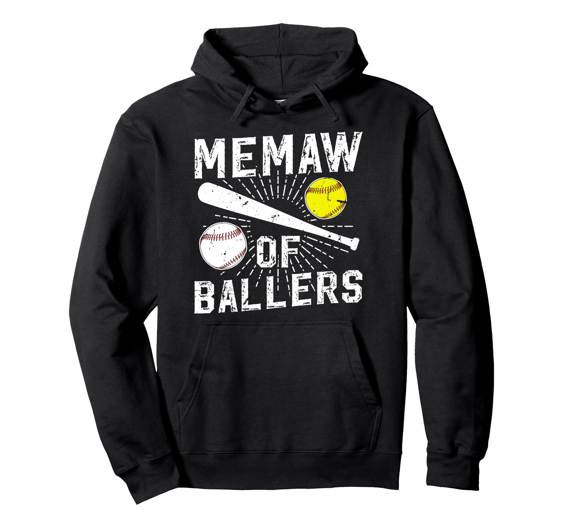 Memaw Ballers Proud Baseball Softball Hoodie - Novelty Apparel Unisex - T-Shirt, Sweatshirt, Hoodie