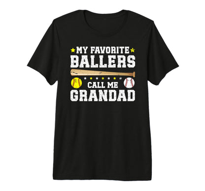 Mens Favorite Ballers Call Me Grandad T-Shirt - Novelty Apparel for Adults - T-Shirt, Sweatshirt, Hoodie