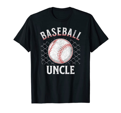 Baseball Uncle Ball Heart Uncles Fathers T-Shirt - Graphic Print Unisex - T-Shirt, Sweatshirt, Hoodie