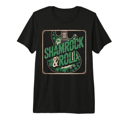 St Patricks Day Shamrock Roll Guitar Tri T-Shirt - Streetwear Style Unisex - T-Shirt, Sweatshirt, Hoodie