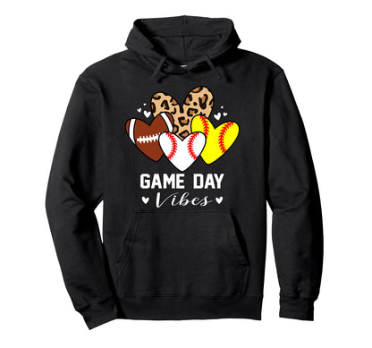 Game Day Vibes Funny Baseball Softball Hoodie - Streetwear Style Men Women - T-Shirt, Sweatshirt, Hoodie
