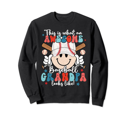 Awesome Baseball Grandpa Looks Like Sweatshirt - Graphic Print Men Women - T-Shirt, Sweatshirt, Hoodie