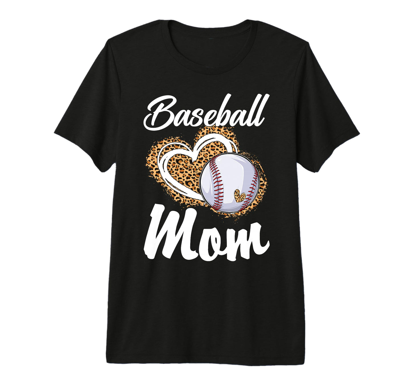Baseball Mom Grandma Leopard Baseball T-Shirt - Unique Graphic Unisex - T-Shirt, Sweatshirt, Hoodie