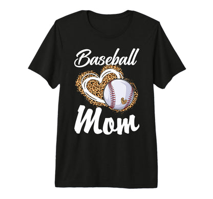 Baseball Mom Grandma Leopard Baseball T-Shirt - Unique Graphic Unisex - T-Shirt, Sweatshirt, Hoodie