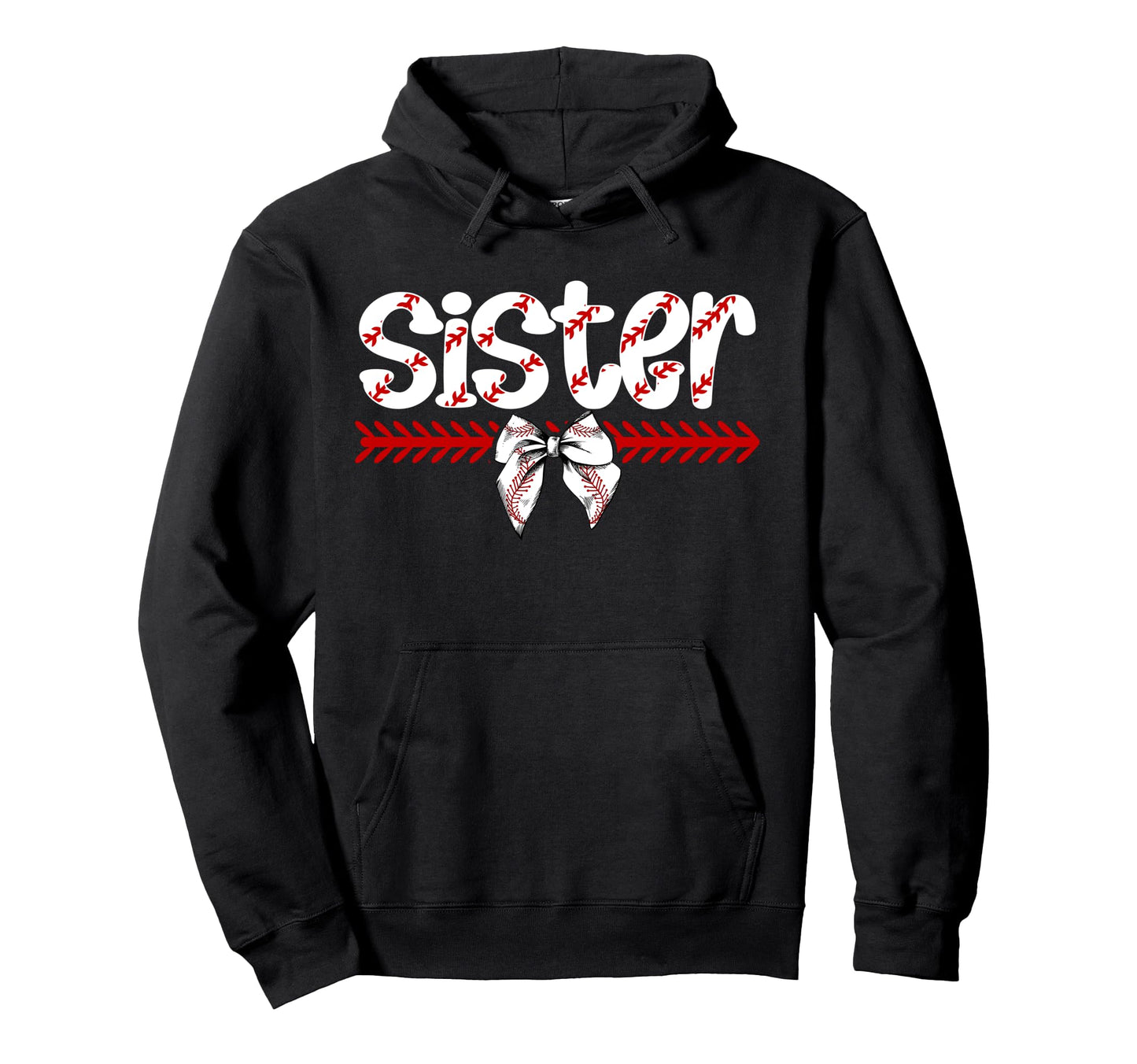 Baseball Sister Proud Sister Baseball Hoodie - Novelty Apparel for Adults - T-Shirt, Sweatshirt, Hoodie