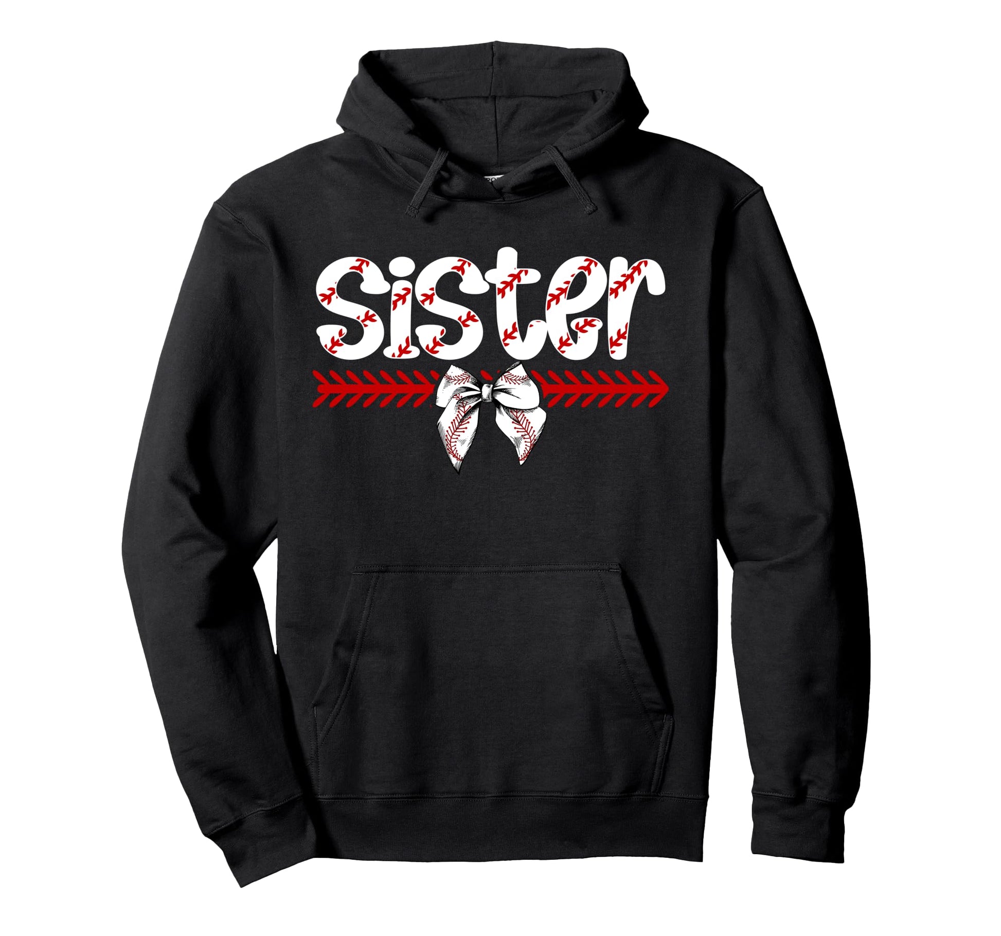 Baseball Sister Proud Sister Baseball Hoodie - Novelty Apparel for Adults - T-Shirt, Sweatshirt, Hoodie