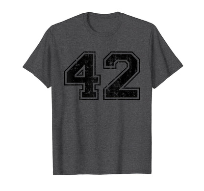 Number 42 Varsity Distressed Sport T-Shirt - Unique Graphic for Adults - T-Shirt, Sweatshirt, Hoodie