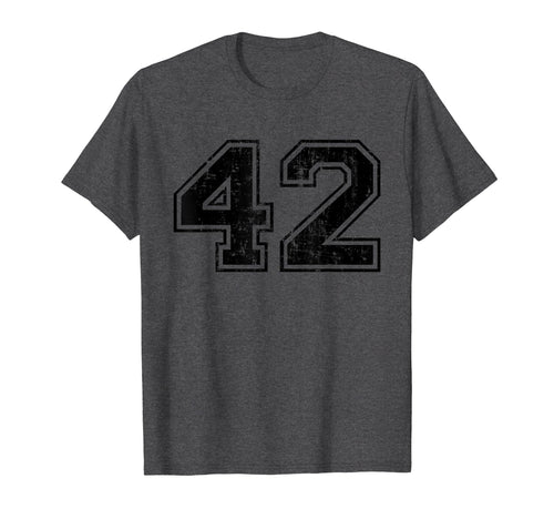 Number 42 Varsity Distressed Sport T-Shirt - Unique Graphic for Adults - T-Shirt, Sweatshirt, Hoodie