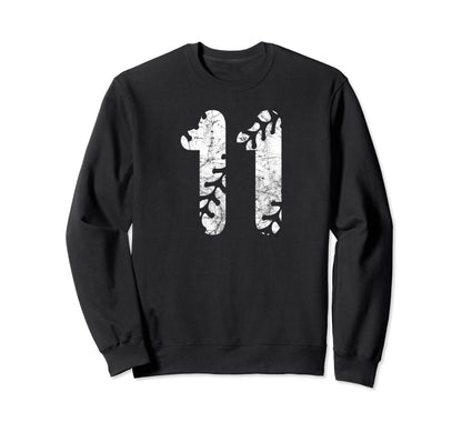Baseball Softball Mom 11 Number 11 Sweatshirt - Fun Novelty Design Unisex - T-Shirt, Sweatshirt, Hoodie