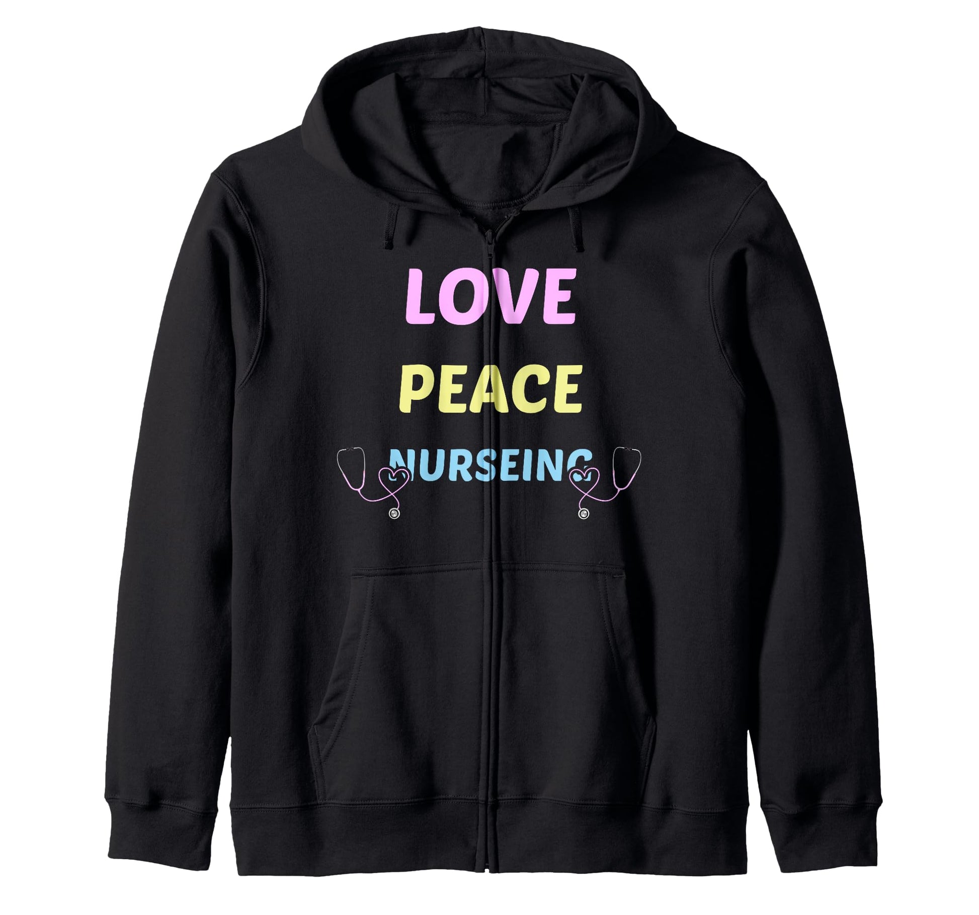 Love Peace Nursing Rn Lpn Gift Healthcare T-Shirt - Streetwear Style Unisex - T-Shirt, Sweatshirt, Hoodie