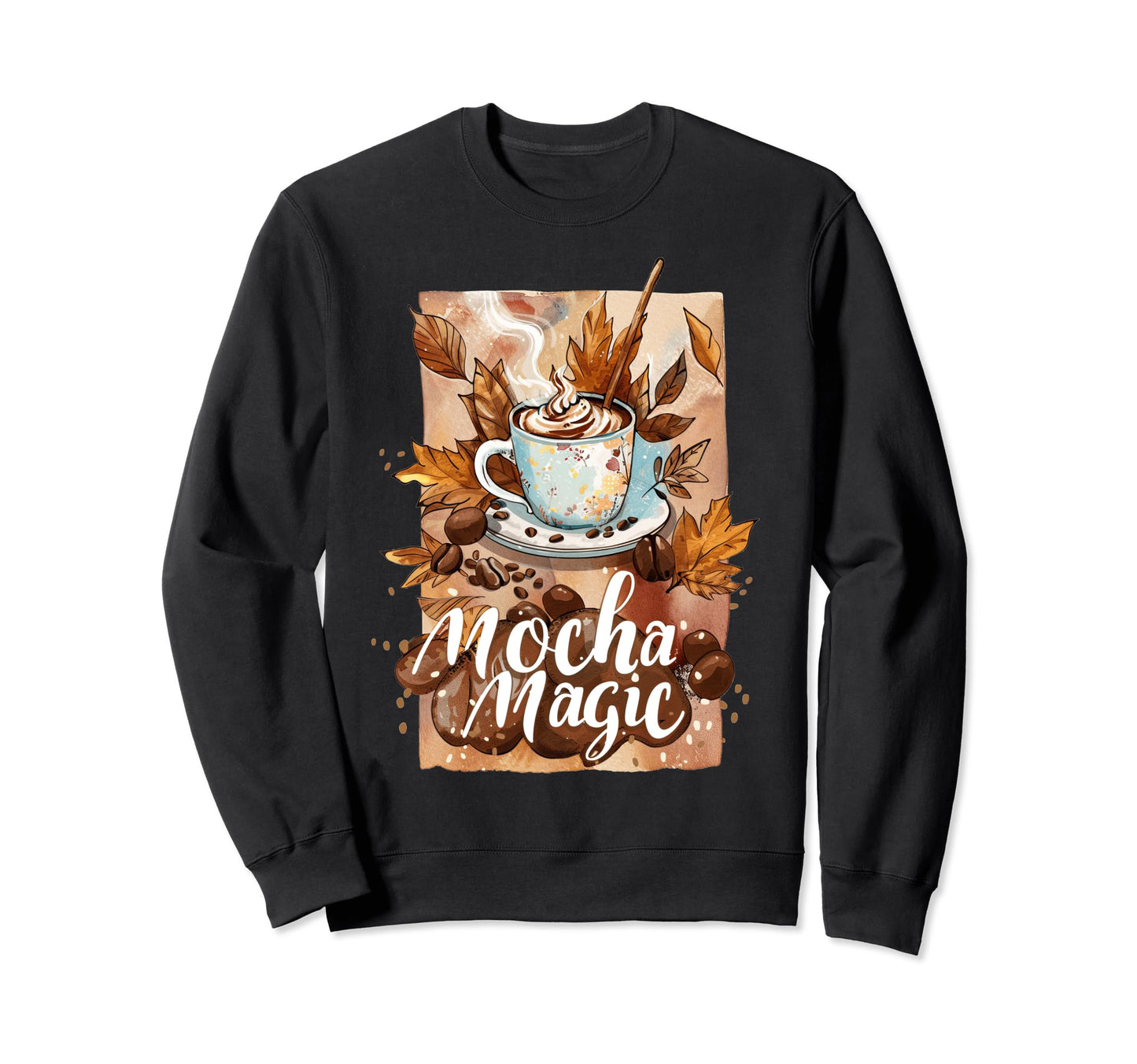Mocha Mama Mother Coffee Mug Boho Sweatshirt - Novelty Apparel Unisex - T-Shirt, Sweatshirt, Hoodie