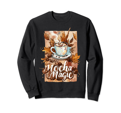 Mocha Mama Mother Coffee Mug Boho Sweatshirt - Novelty Apparel Unisex - T-Shirt, Sweatshirt, Hoodie