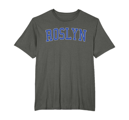 Roslyn Pa Distressed Blue Varsity T-Shirt - Aesthetic Graphic Men Women - T-Shirt, Sweatshirt, Hoodie