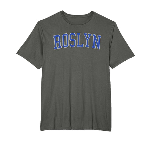 Roslyn Pa Distressed Blue Varsity T-Shirt - Aesthetic Graphic Men Women - T-Shirt, Sweatshirt, Hoodie