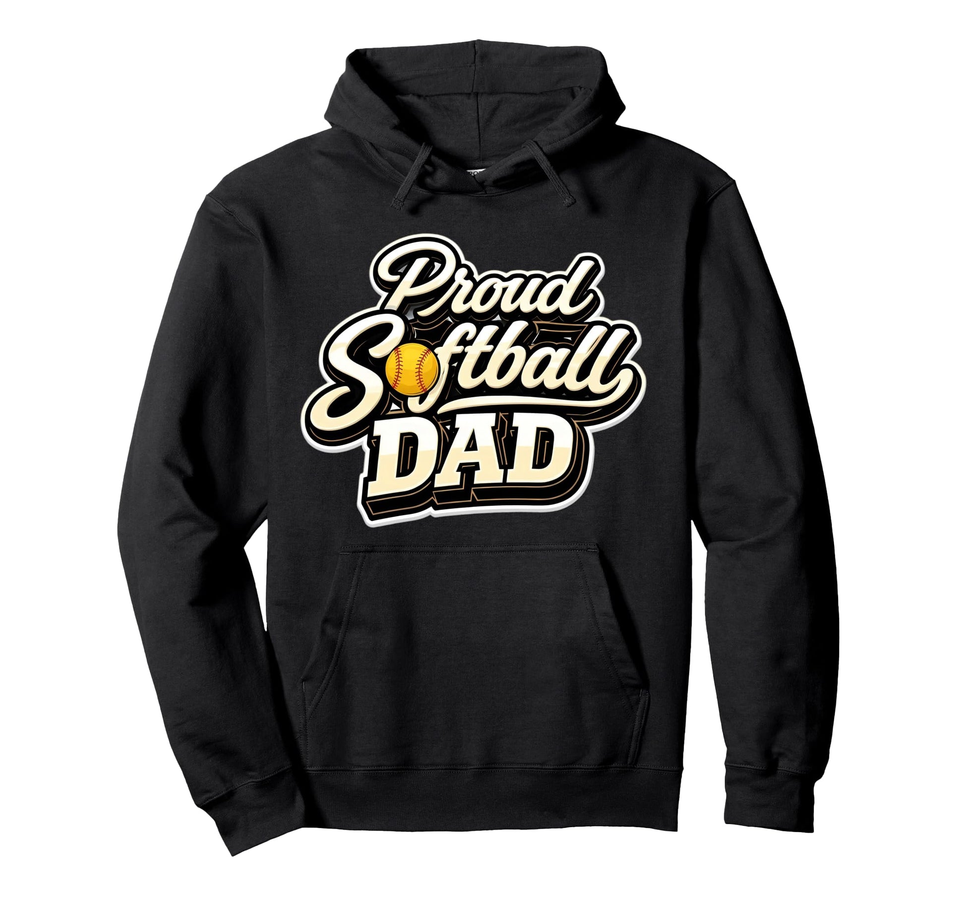 Proud Softball Dad Father Daughter Hoodie - Custom Art Print for Adults - T-Shirt, Sweatshirt, Hoodie