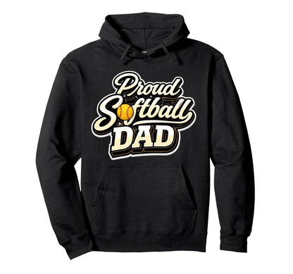 Proud Softball Dad Father Daughter Hoodie - Custom Art Print for Adults - T-Shirt, Sweatshirt, Hoodie