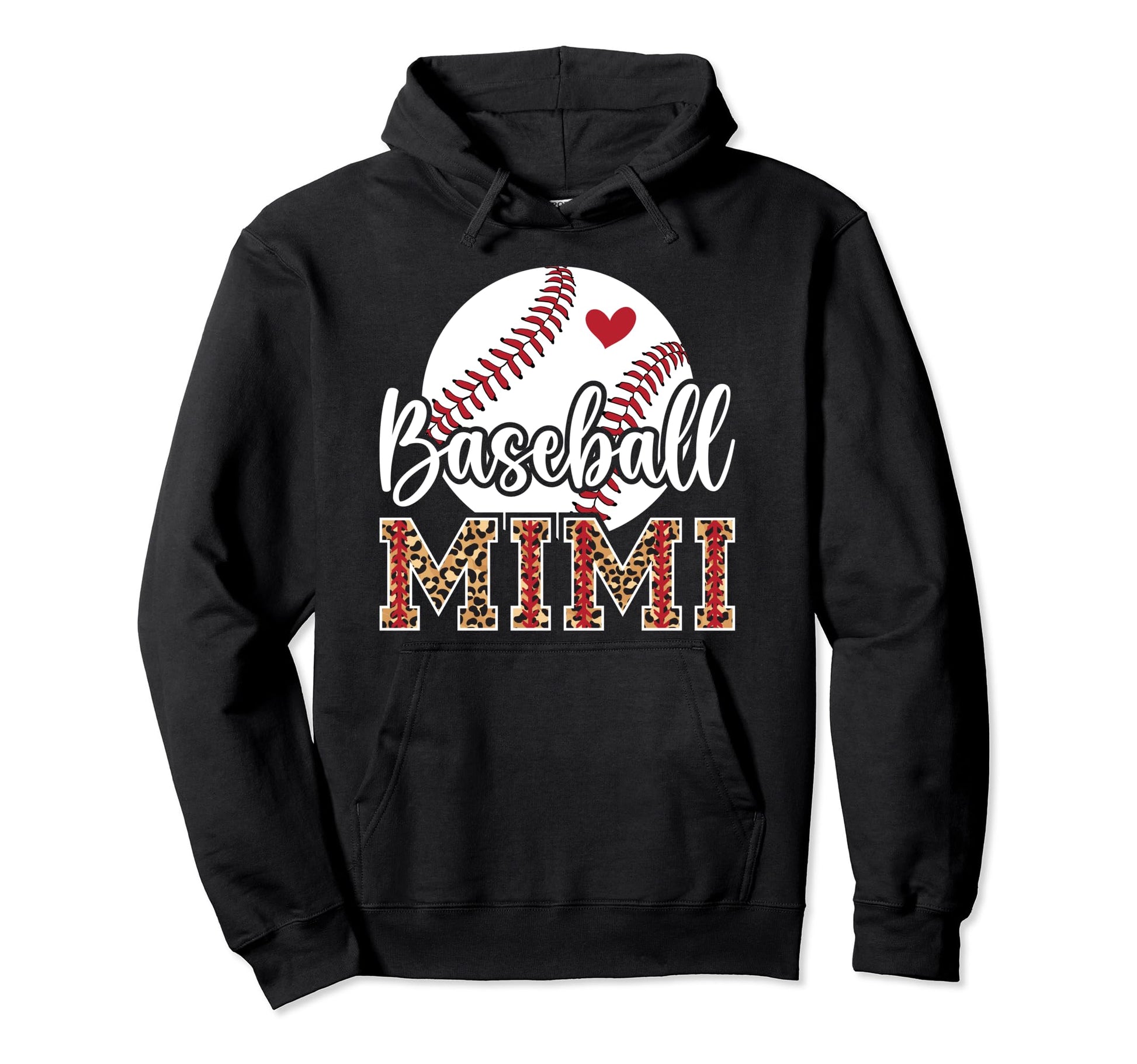 Baseball Mimi Leopard Grandma Mimi Hoodie - Graphic Print for Adults - T-Shirt, Sweatshirt, Hoodie