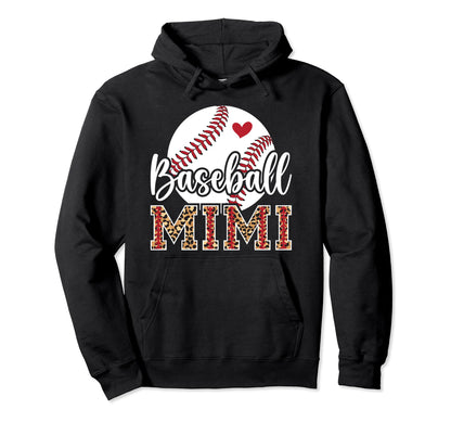 Baseball Mimi Leopard Grandma Mimi Hoodie - Graphic Print for Adults - T-Shirt, Sweatshirt, Hoodie