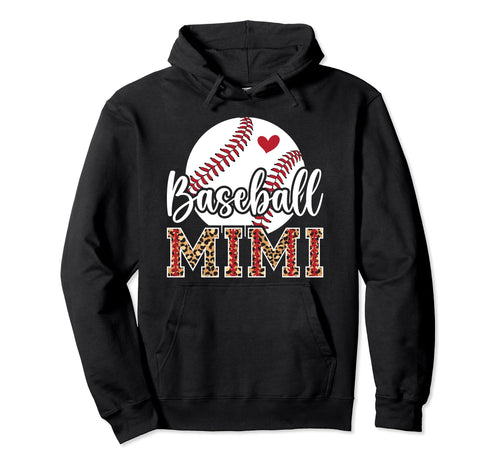 Baseball Mimi Leopard Grandma Mimi Hoodie - Graphic Print for Adults - T-Shirt, Sweatshirt, Hoodie