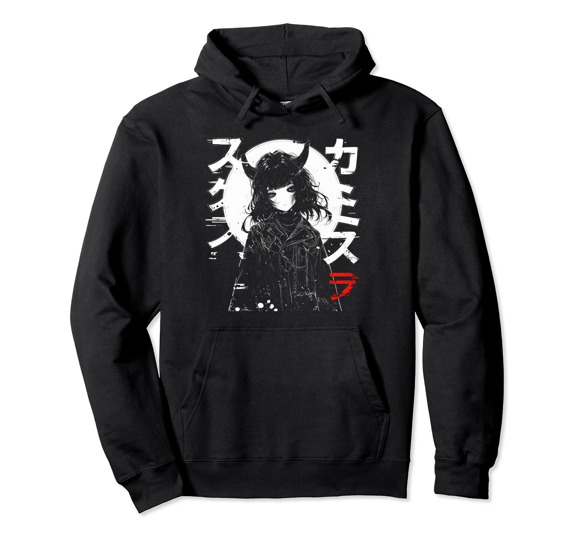 Anime Goth Grunge Demon Waifu Hoodie - Casual Everyday Wear for Adults - T-Shirt, Sweatshirt, Hoodie