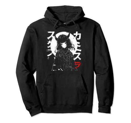 Anime Goth Grunge Demon Waifu Hoodie - Casual Everyday Wear for Adults - T-Shirt, Sweatshirt, Hoodie