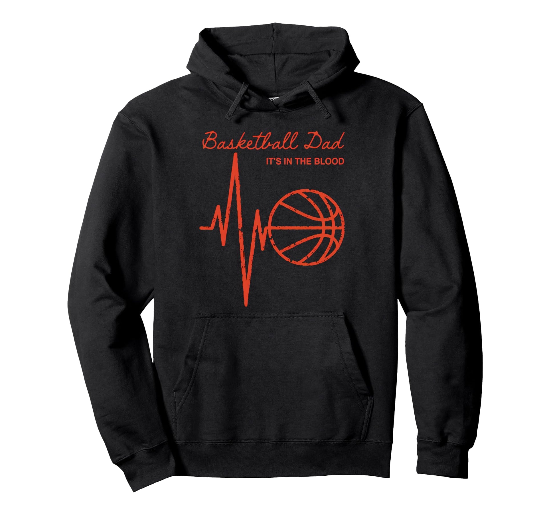 Basketball Heartbeat Basketball Dad Hoodie - Graphic Print Unisex - T-Shirt, Sweatshirt, Hoodie