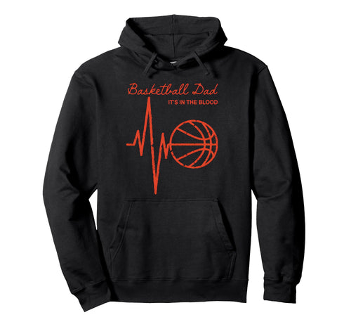 Basketball Heartbeat Basketball Dad Hoodie - Graphic Print Unisex - T-Shirt, Sweatshirt, Hoodie