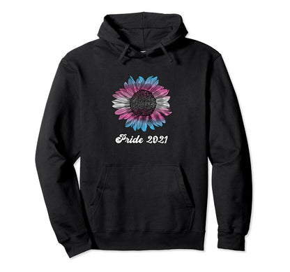 Transgender Tie Dye Sunflower Trans Hoodie - Casual Everyday Wear Unisex - T-Shirt, Sweatshirt, Hoodie