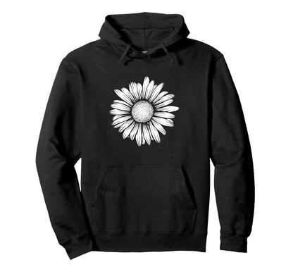 60S 70S Boho Hippie Floral Flower Hoodie - Aesthetic Graphic for Adults - T-Shirt, Sweatshirt, Hoodie