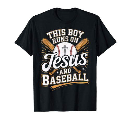 This Runs Jesus And Baseball Christian God T-Shirt - Unique Graphic Unisex - T-Shirt, Sweatshirt, Hoodie