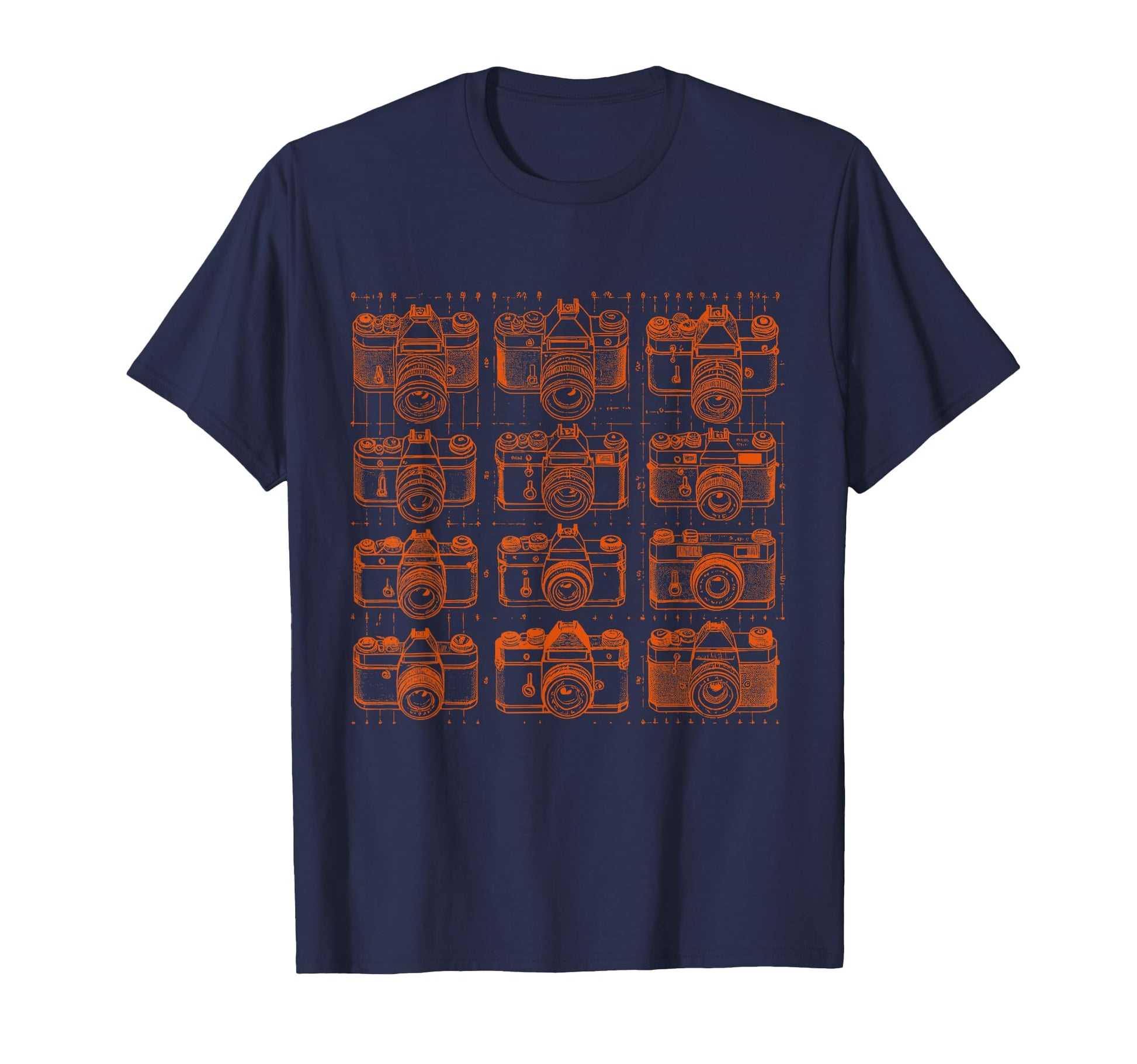Camera Grid Orange T-Shirt - Minimalist Print Unisex - T-Shirt, Sweatshirt, Hoodie