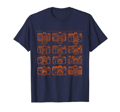Camera Grid Orange T-Shirt - Minimalist Print Unisex - T-Shirt, Sweatshirt, Hoodie