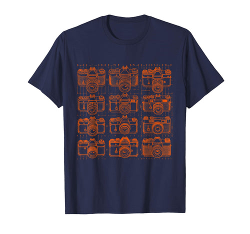 Camera Grid Orange T-Shirt - Minimalist Print Unisex - T-Shirt, Sweatshirt, Hoodie