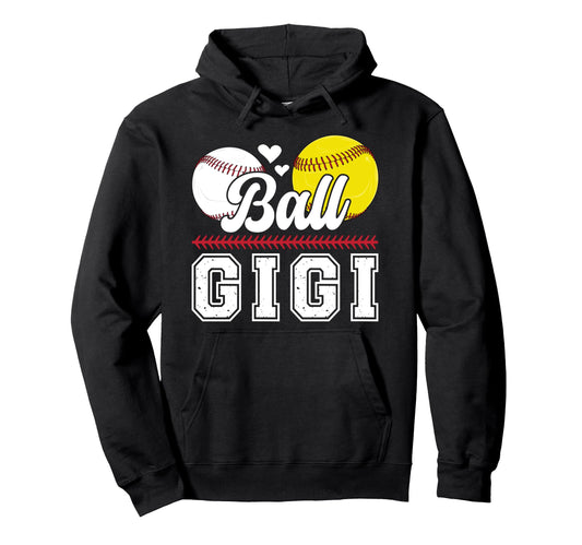 Ball Gigi Grandma Proud Baseball Softball Hoodie - Graphic Print Unisex - T-Shirt, Sweatshirt, Hoodie