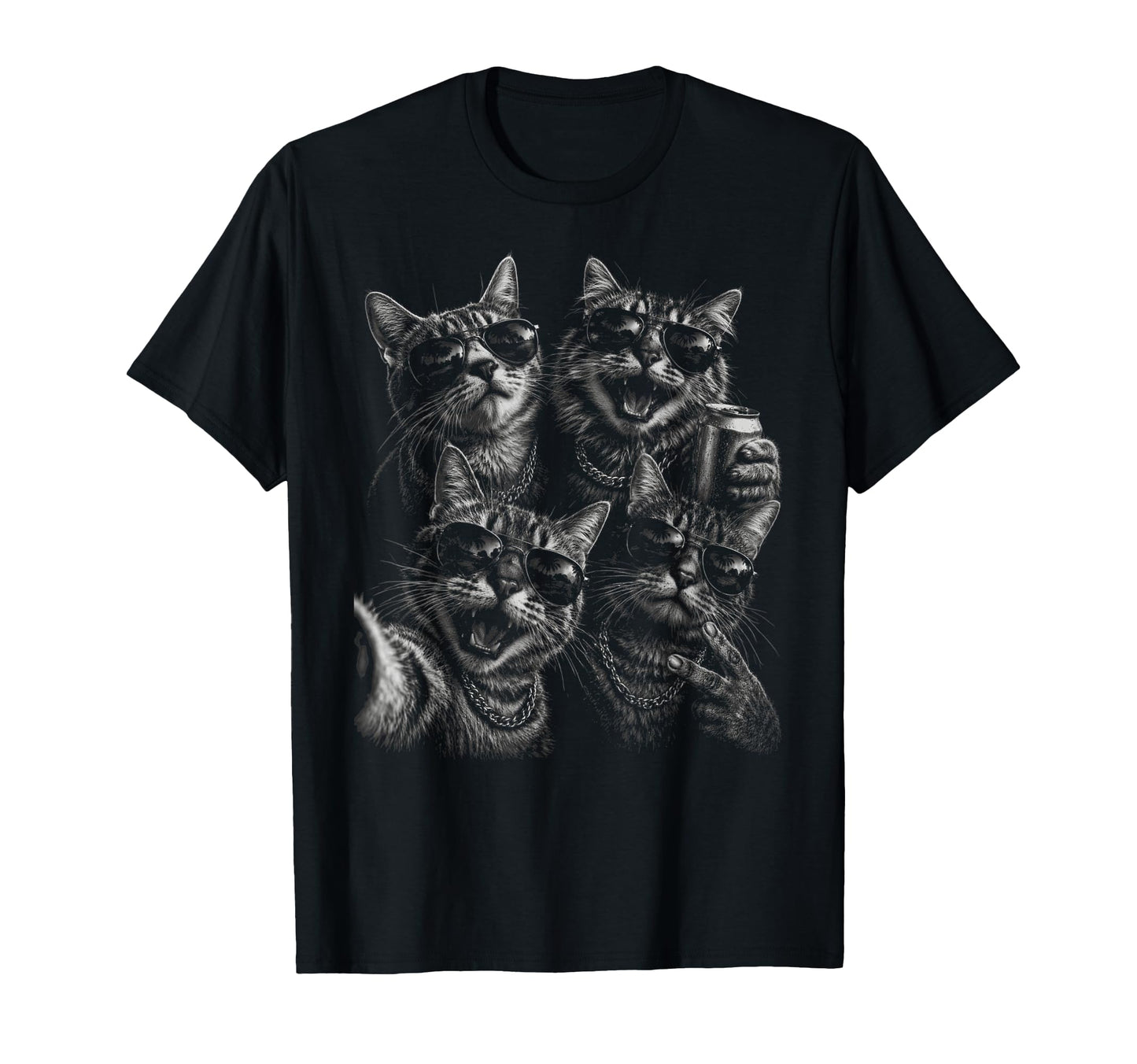 Funny Cat Selfie Cat Party Vibes T-Shirt - Aesthetic Graphic for Adults - T-Shirt, Sweatshirt, Hoodie