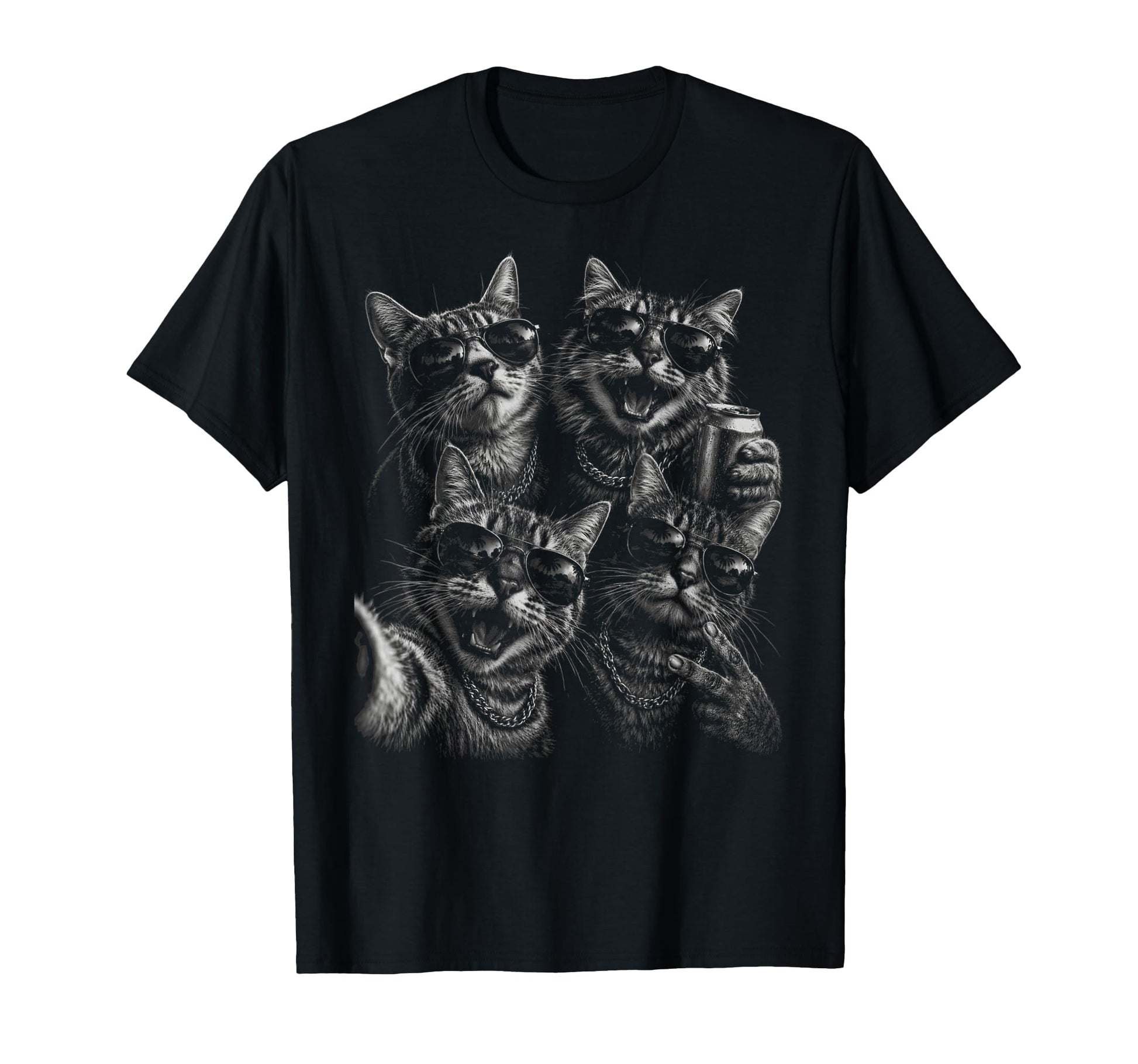 Funny Cat Selfie Cat Party Vibes T-Shirt - Aesthetic Graphic for Adults - T-Shirt, Sweatshirt, Hoodie