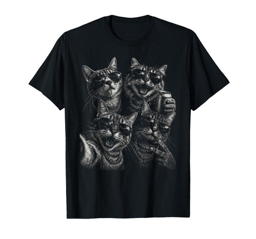 Funny Cat Selfie Cat Party Vibes T-Shirt - Aesthetic Graphic for Adults - T-Shirt, Sweatshirt, Hoodie