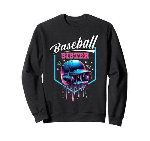 Baseball Sister Ice Cream Drip Sweatshirt - Graphic Print Men Women - T-Shirt, Sweatshirt, Hoodie
