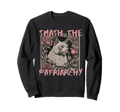 Cat Feminist Statement 90S Grunge Smash Sweatshirt - Unique Graphic Unisex - T-Shirt, Sweatshirt, Hoodie
