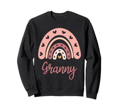 Granny Birthday Rainbow Boho Granny Sweatshirt - Trendy Graphic Men Women - T-Shirt, Sweatshirt, Hoodie