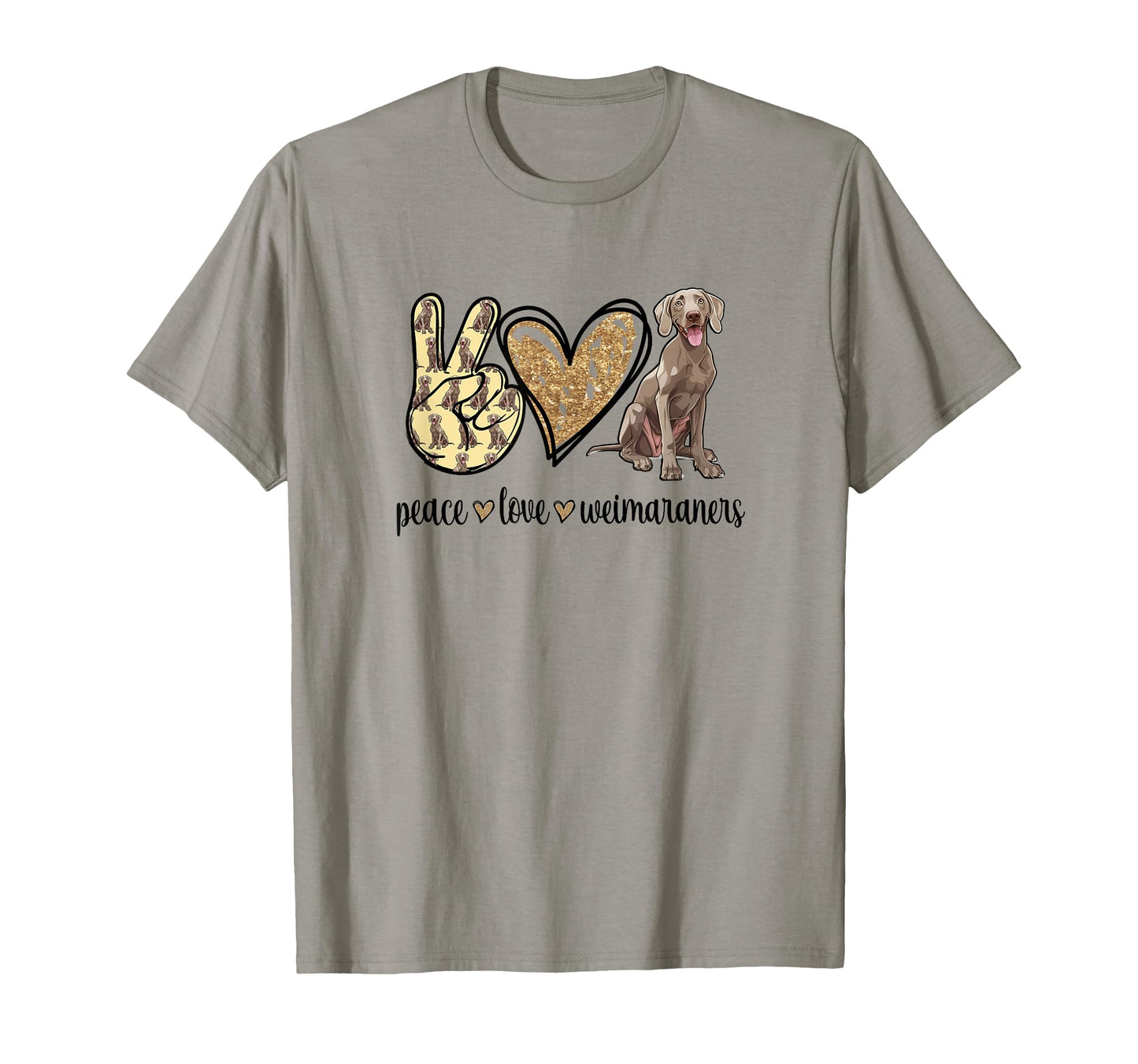 Womens Owners Peace Love Weimaraner T-Shirt - Trendy Graphic for Adults - T-Shirt, Sweatshirt, Hoodie