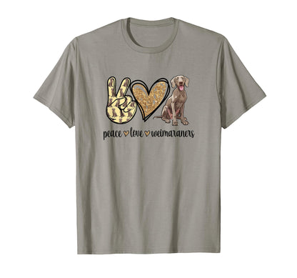 Womens Owners Peace Love Weimaraner T-Shirt - Trendy Graphic for Adults - T-Shirt, Sweatshirt, Hoodie
