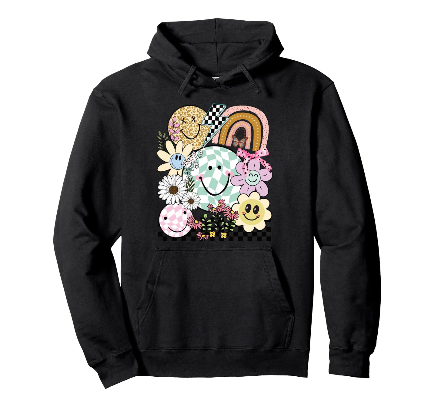 Funny Checkered Happy Smiling Smile Hoodie - Custom Art Print Men Women - T-Shirt, Sweatshirt, Hoodie